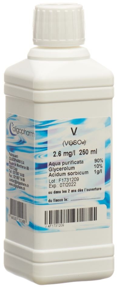 Oligopharm Vanadium Lösung 2.6 mg/l (250ml)