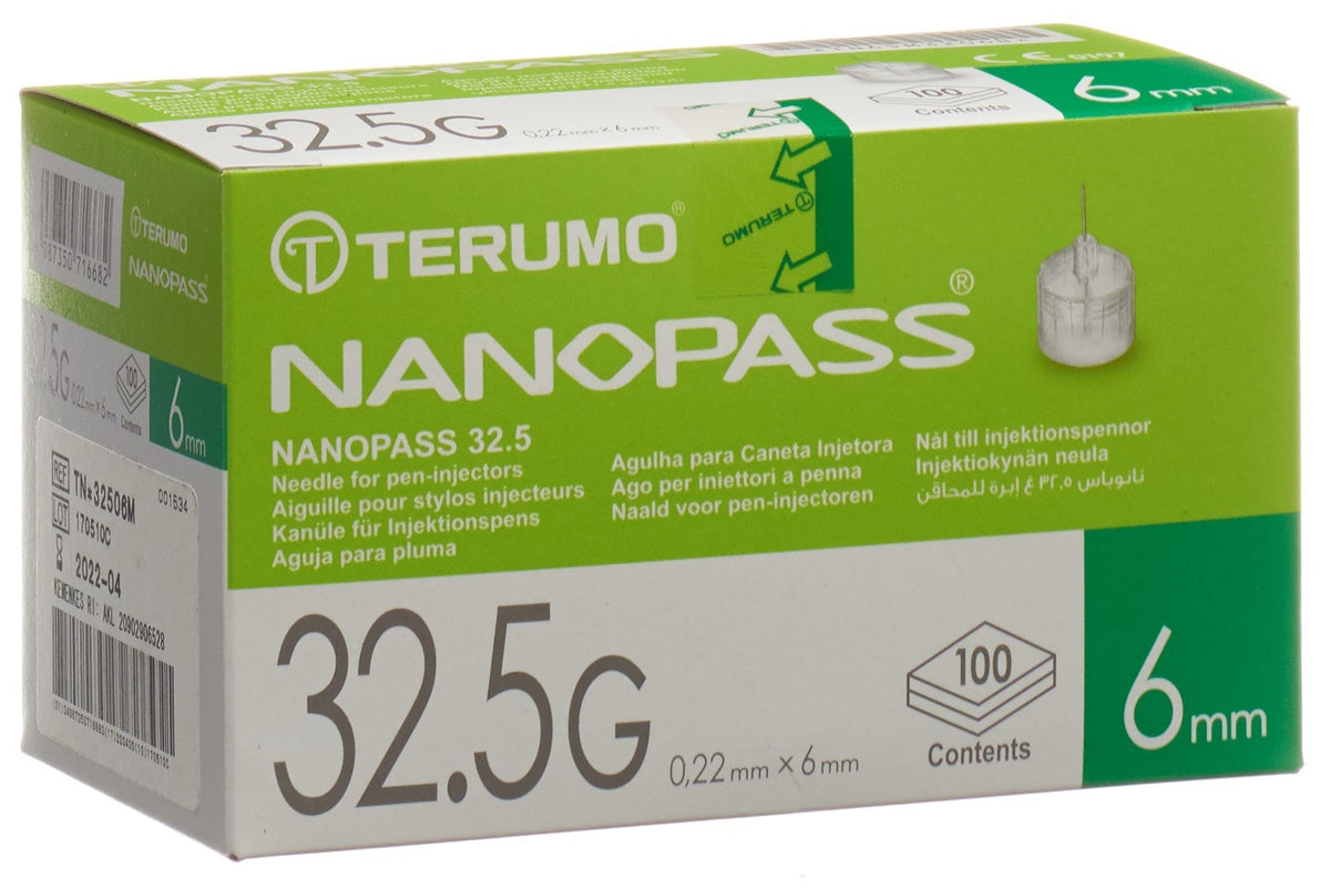 TERUMO Nanopass Pen-Nadeln 32.5G 0.22 x 6mm (100 Stk)