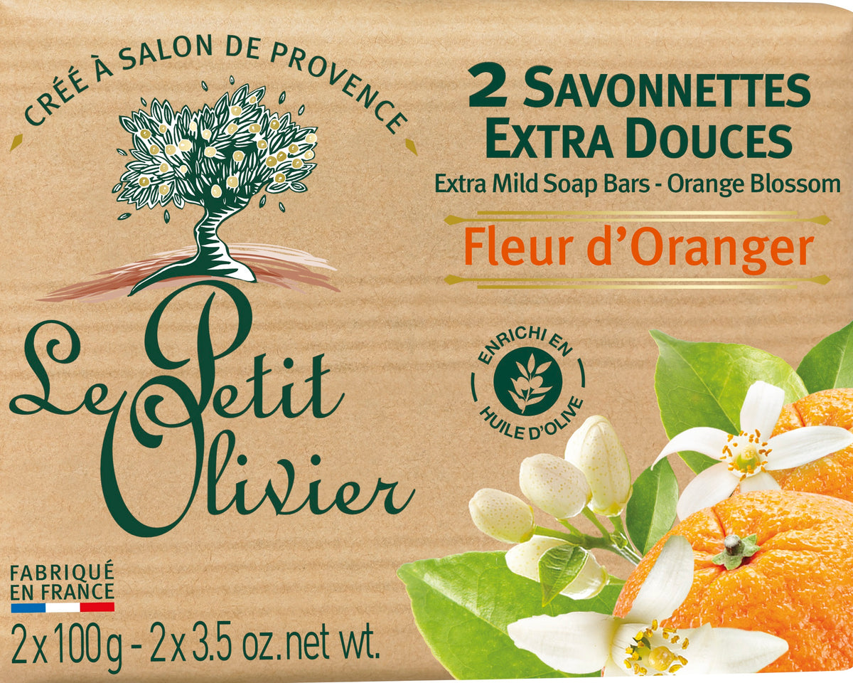 Le Petit Olivier Extra Mild Soap Bars Orange Blossom (2x100g)