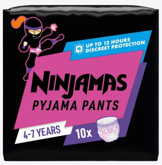Pampers Ninjamas Pyjama Pants für Mädchen, 4-7 Jahre (10 Stk)