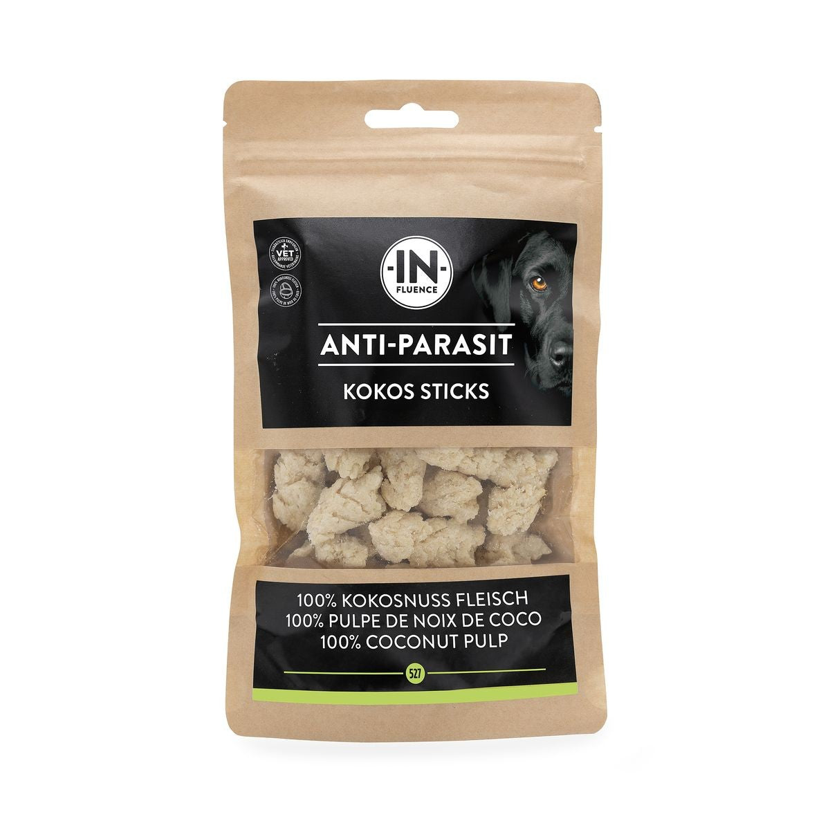 IN​-​FLUENCE Anti​-​Parasit Kokossticks für Hunde (150g)