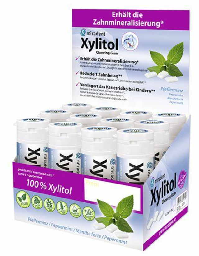 miradent Xylitol Kaugummi Pfefferminz (12x30 Stk)