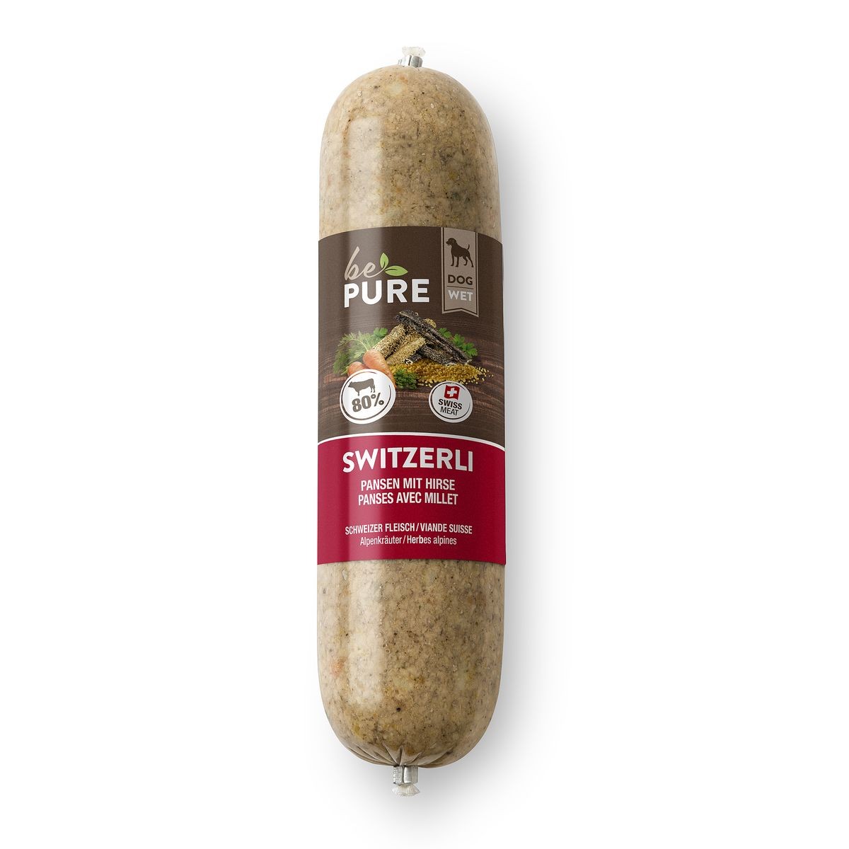 bePure Switzerli mit Pansen und Hirse für Hunde (400g)