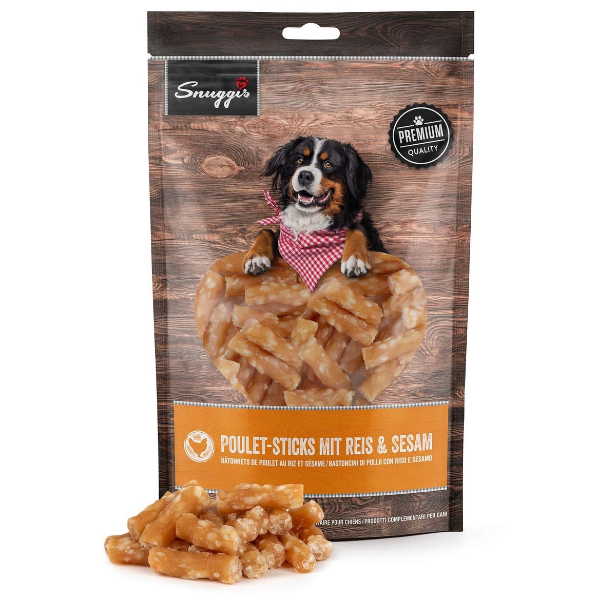 Snuggis Poulet​-​Sticks mit Reis und Sesam für Hunde (600g)