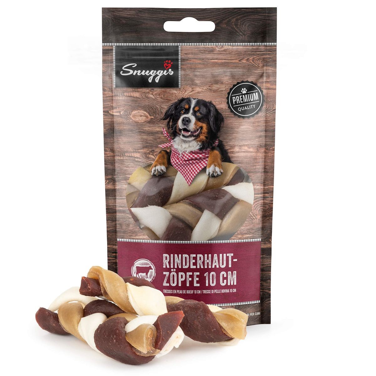 Snuggis Rinderhaut​-​Zöpfe für Hunde, 10cm (100g)