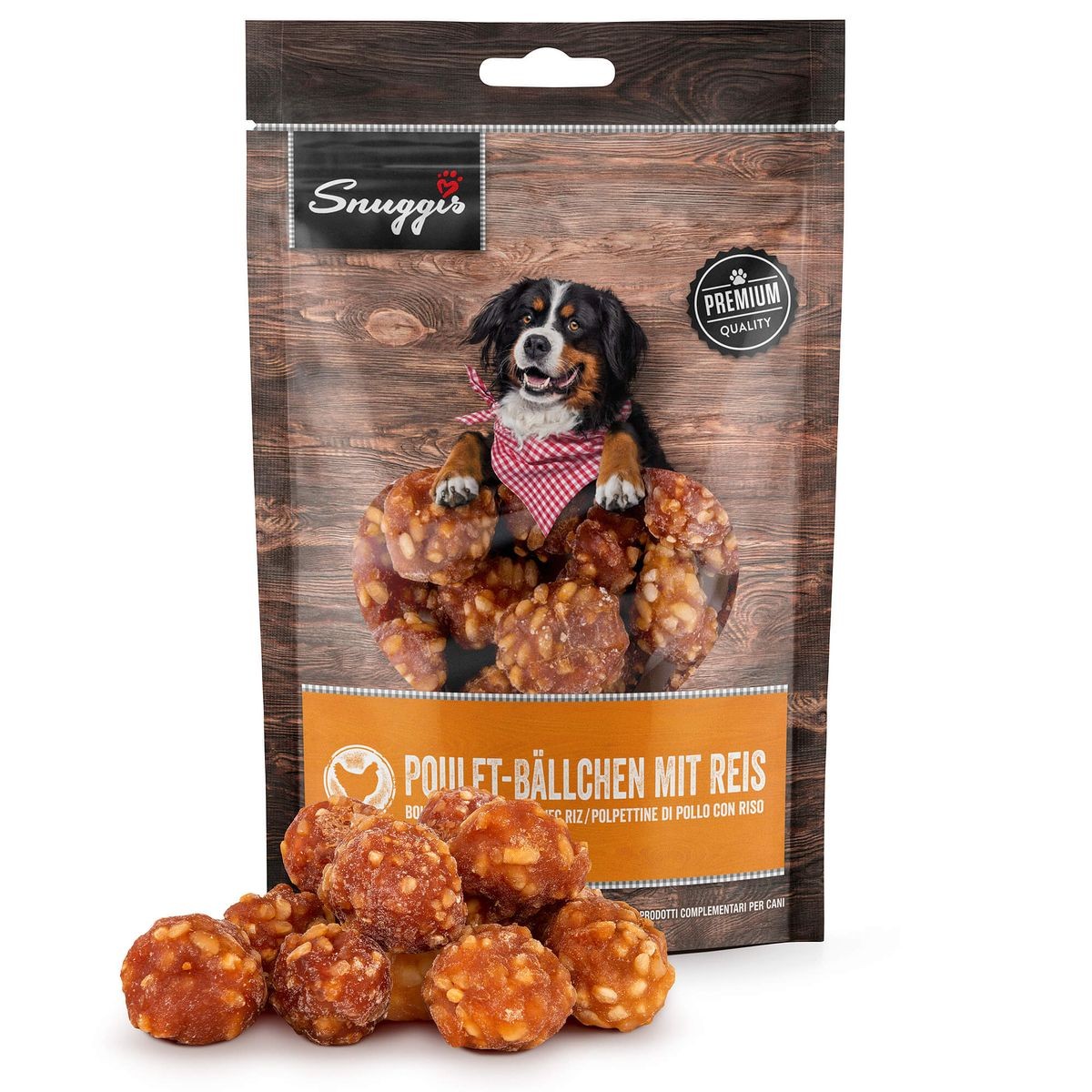 Snuggis Poulet​-​Bällchen mit Reis für Hunde (150g)