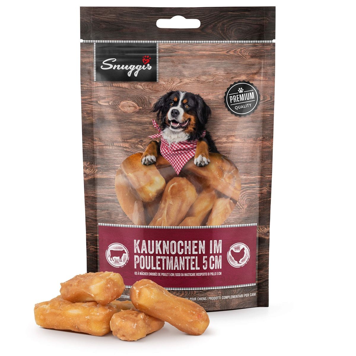 Snuggis Kauknochen im Pouletmantel für Hunde, 5cm (196g)