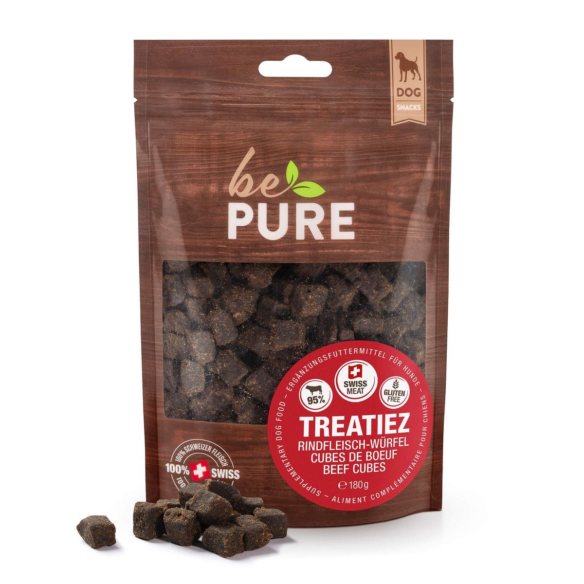bePure Treatiez Rindfleisch​-​Würfel für Hunde (180g)