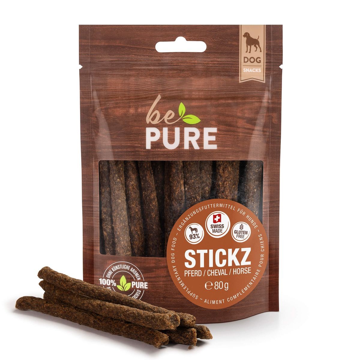 bePure Stickz mit Pferd für Hunde (80g)