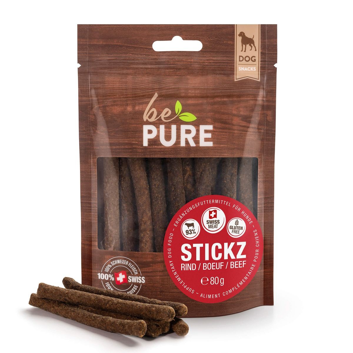 bePure Stickz mit Rind für Hunde (80g)