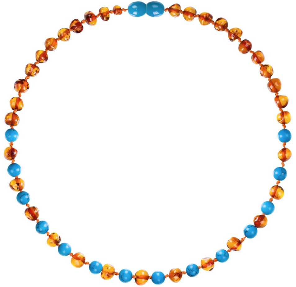 AMBEROS Natur-Bernsteinkette Baroque Turquoise (1 Stk)