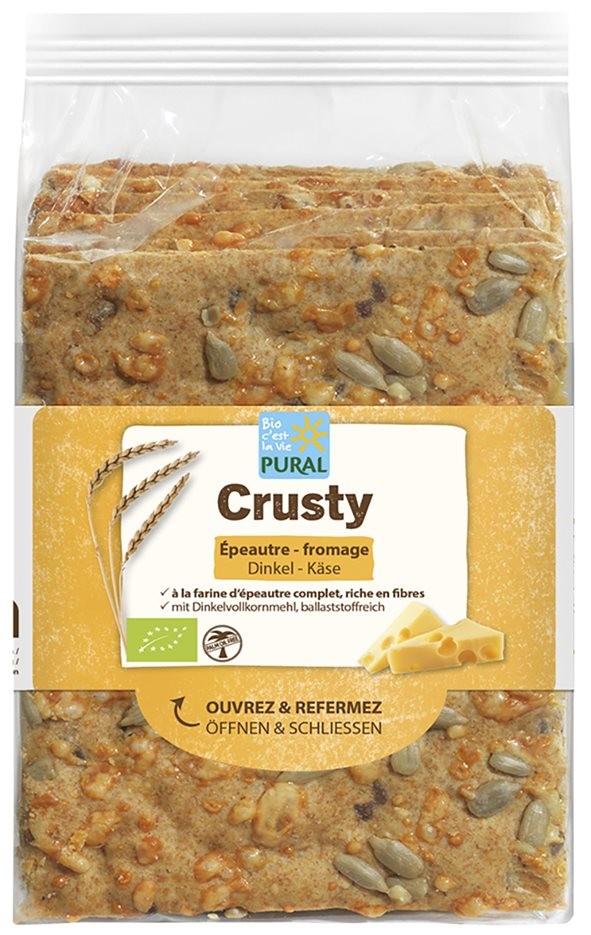 PURAL Crusty Dinkel-Käse und Sonnenblumenkerne (200g)