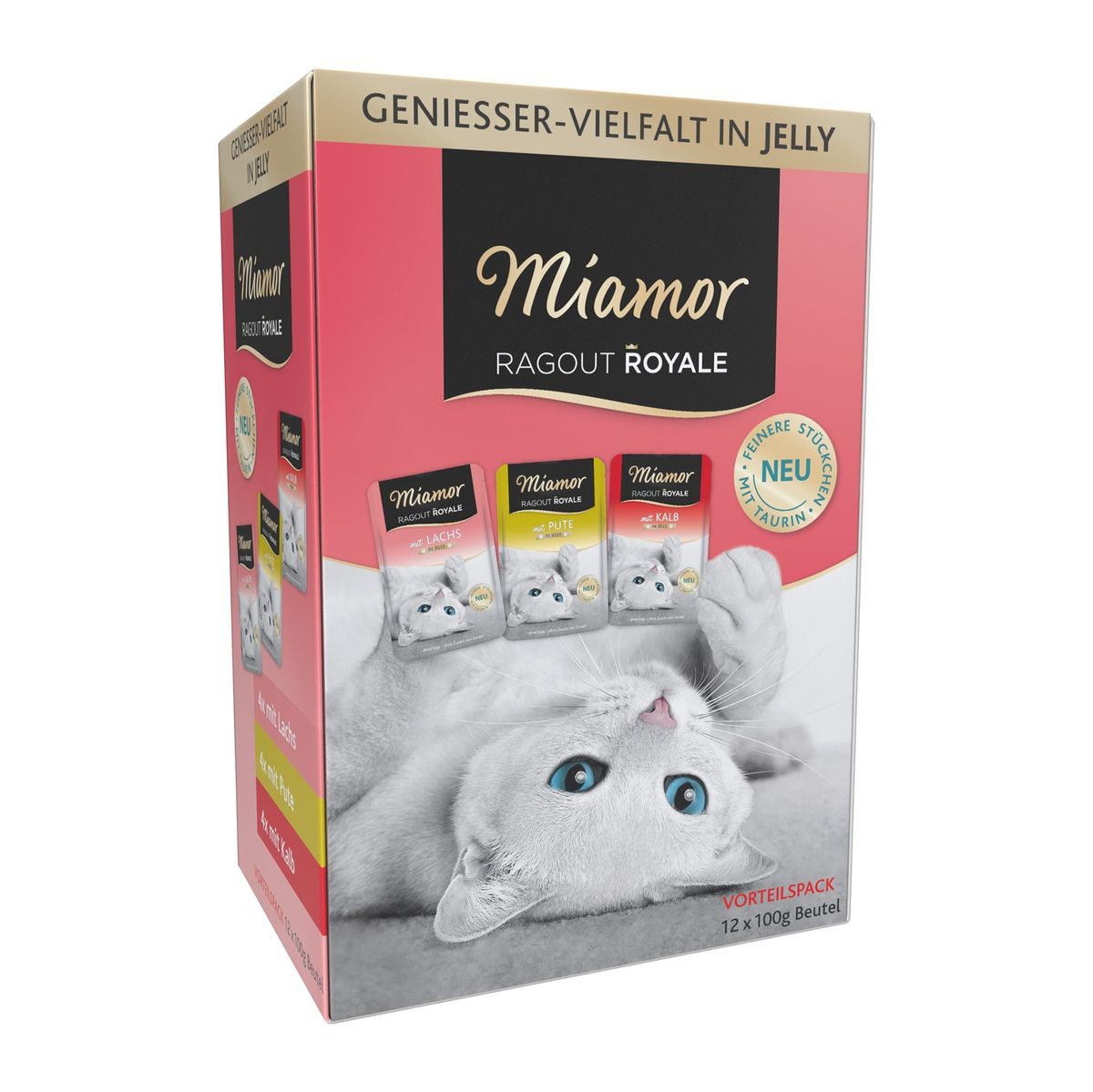 Miamor Ragout Royale Multi Pute​/​Lachs​/​Kalb für Katzen (12x100g)