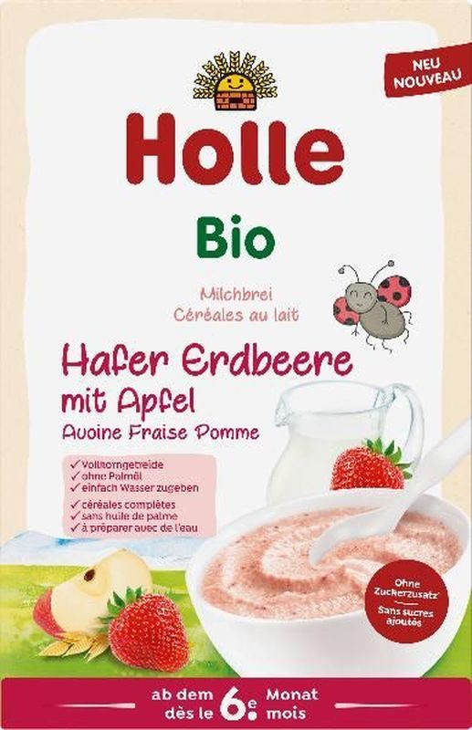 Holle Milchbrei Hafer Apfel Erdbeere Bio (250g)