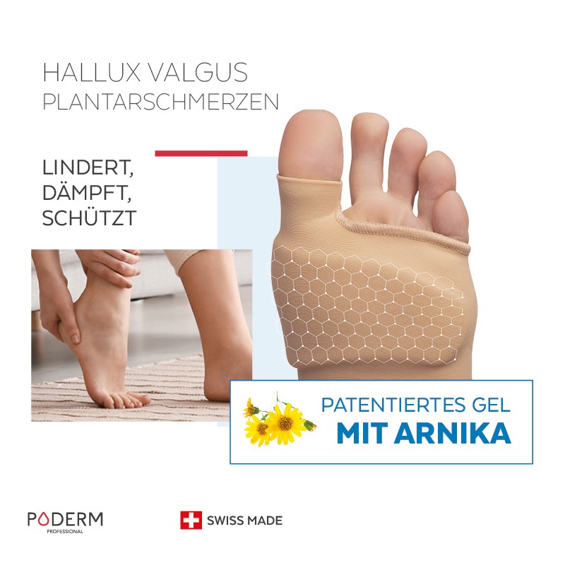 PODERM PROFESSIONAL Doppelschutz L, für Hallux Valgus Ballenzeh & Fusssohlenschmerzen (1 Stk)