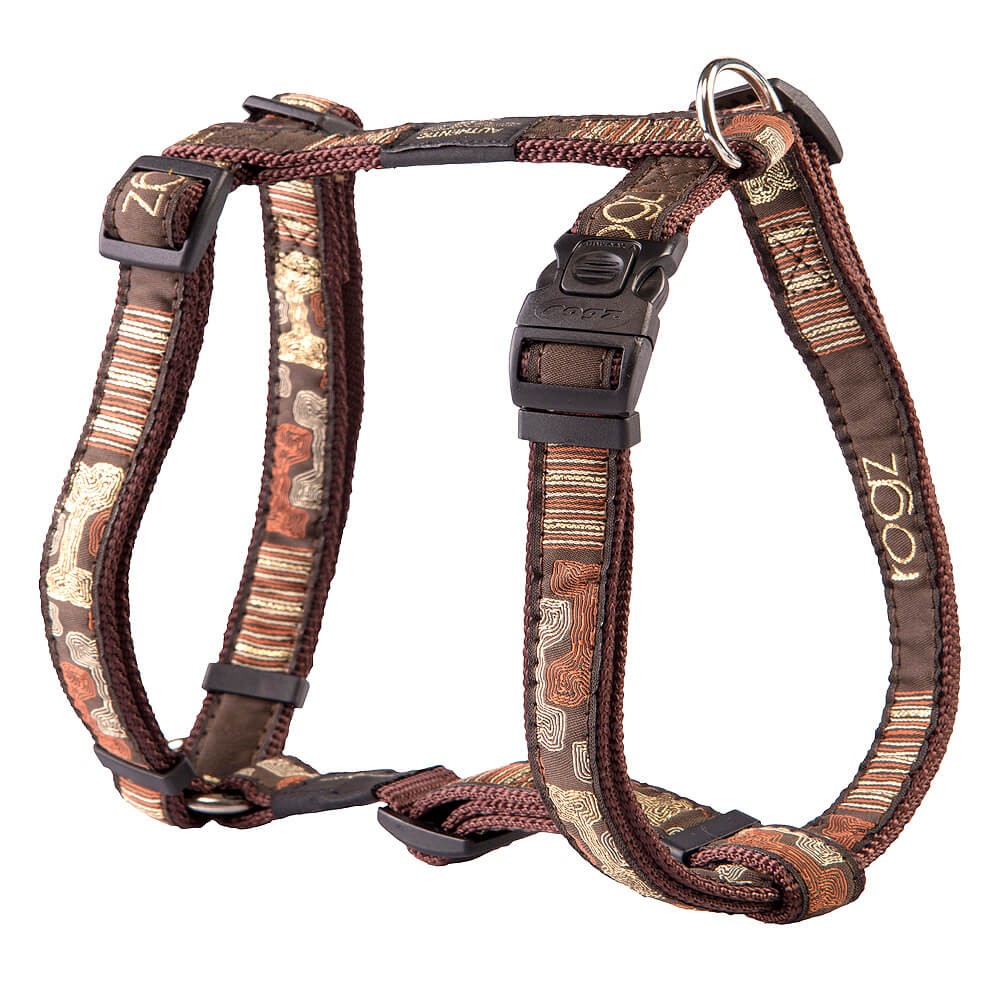 rogz Hundegeschirr Fancy Dress braun, Grösse M 32-52cm, Bandbreite 15mm (1 Stk)