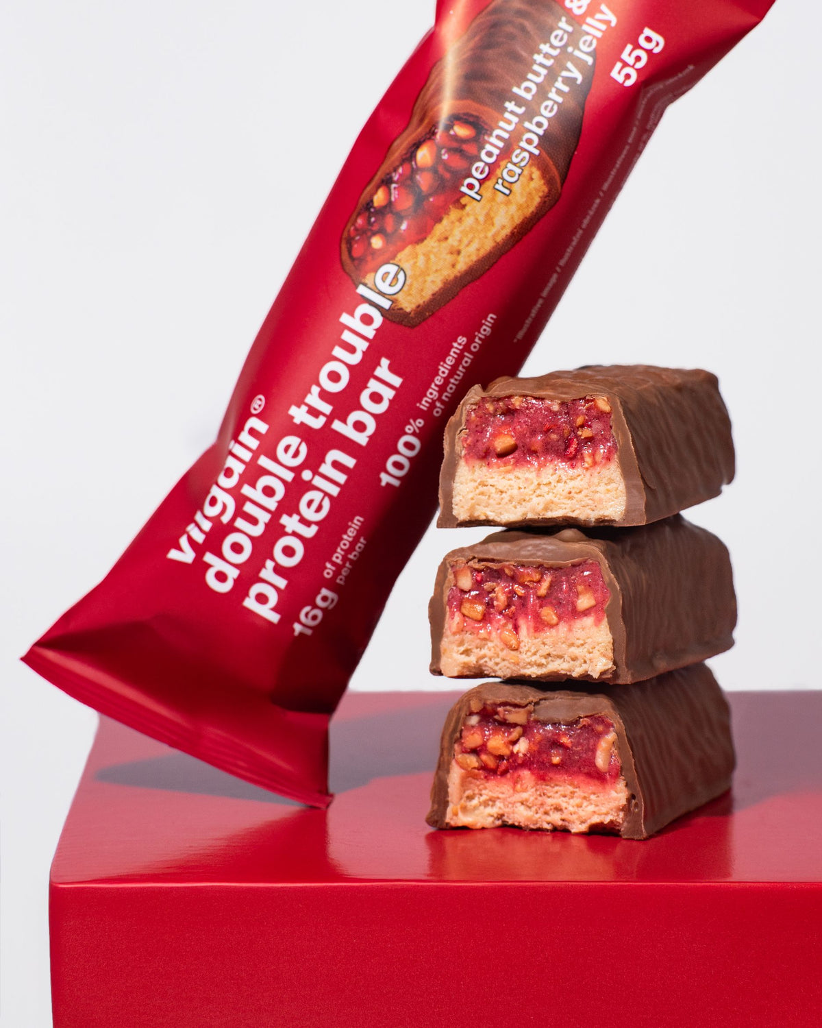 Vilgain Double Trouble Proteinriegel Erdnussbutter & Himbeermarmelade Bild 3