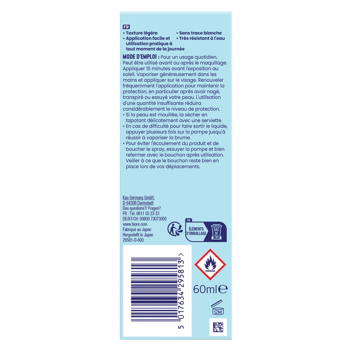 Bioré UV Aqua Rich Gesichtsspray unsichtbar LSF 50 (60ml)
