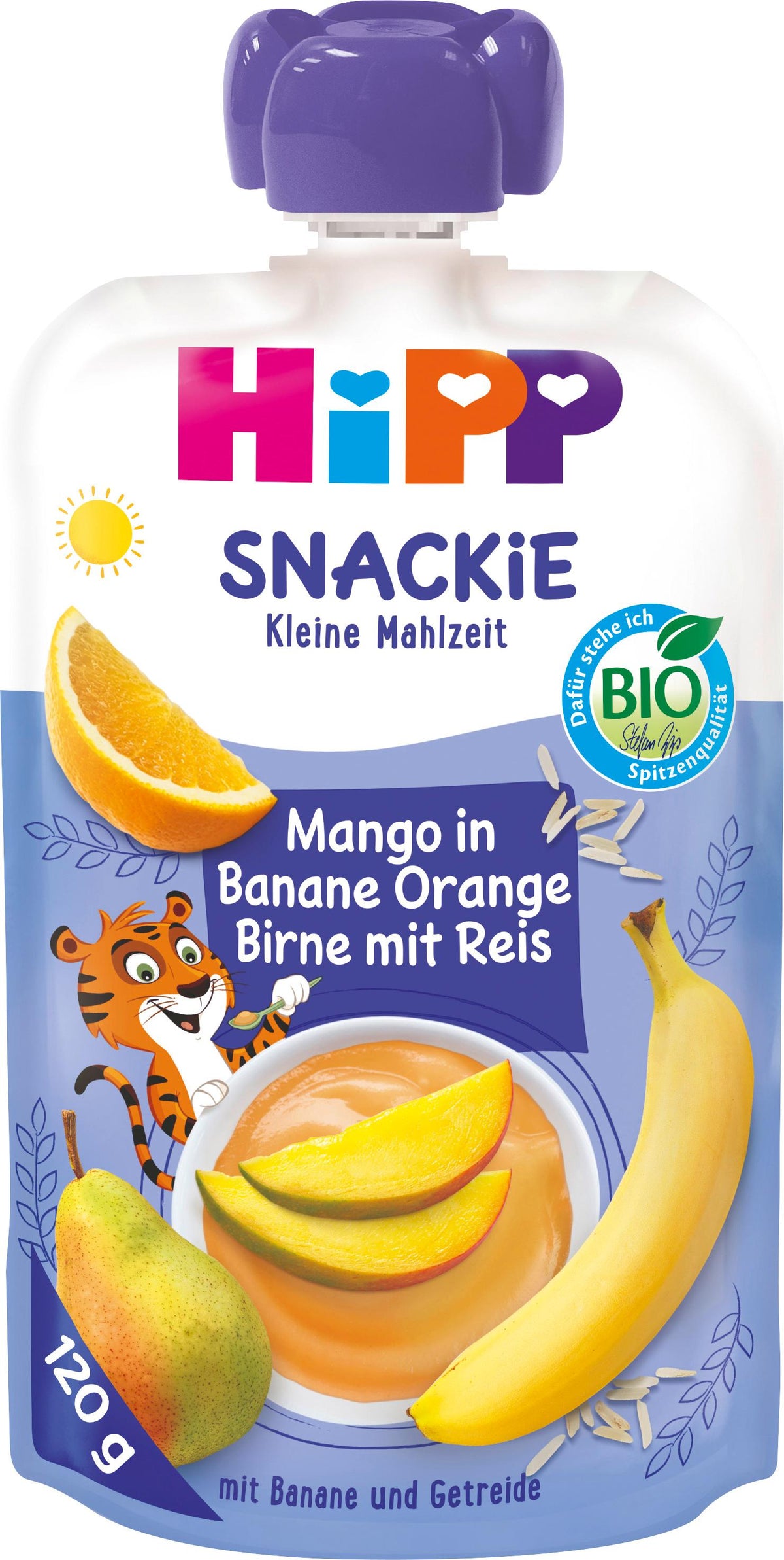 Hipp Mango in Banane Orange Birne mit Reis (120ml)