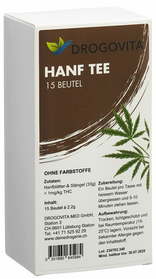 DROGOVITA Hanf Tee Beutel (15 Stk)