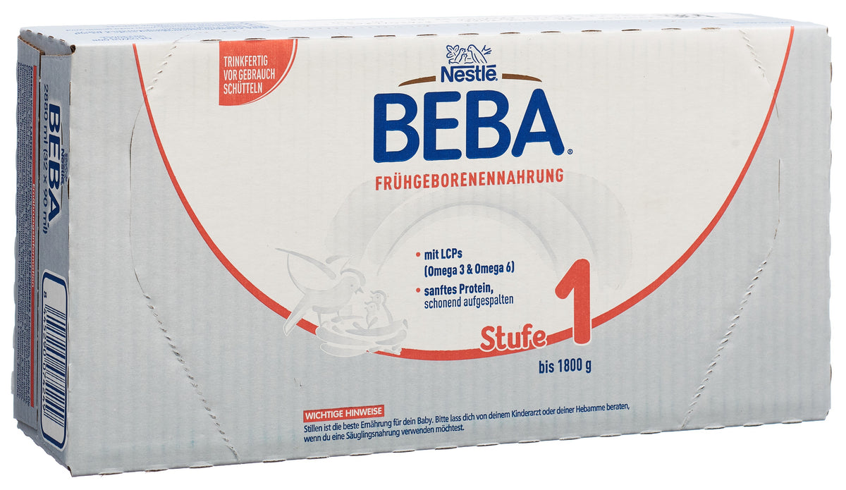 Nestlé BEBA Frühgeborenennahrung Stufe 1 Trinkfertig (32x90ml)