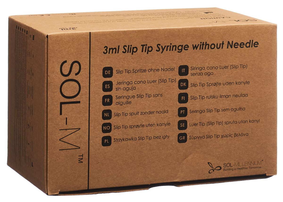 SOL-M Einwegspritze, 3ml, SlipTip Box (100 Stk)