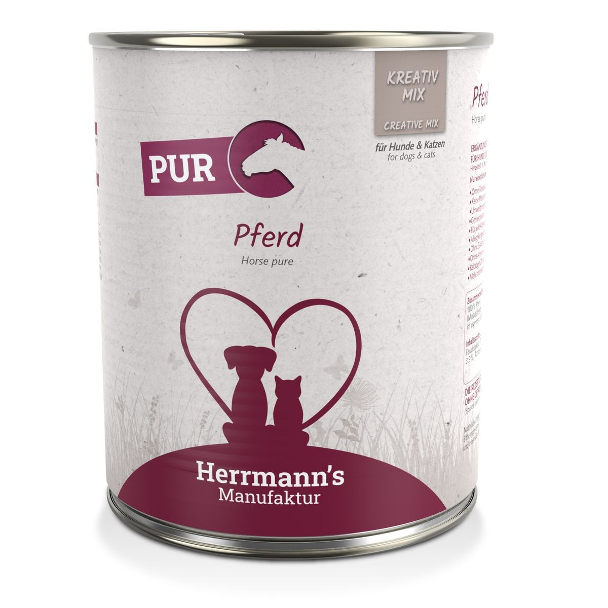 Herrmann’s Pferd Reinfleisch, Nassfutter für Hunde und Katzen (800g)