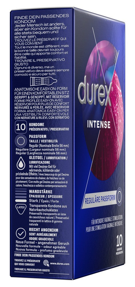 Durex Intense Orgasmic Präservativ, gerippt und genoppt (10 Stk)