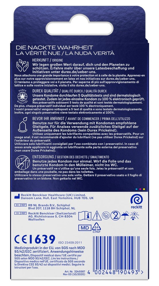 Durex Intense Orgasmic Präservativ, gerippt und genoppt (10 Stk)