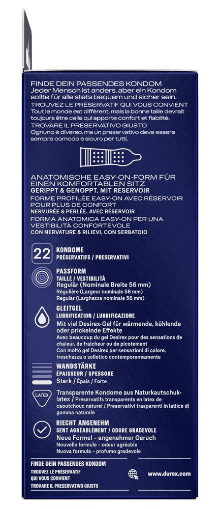 Durex Intense Orgasmic Präservativ, gerippte und genoppt (22 Stk)