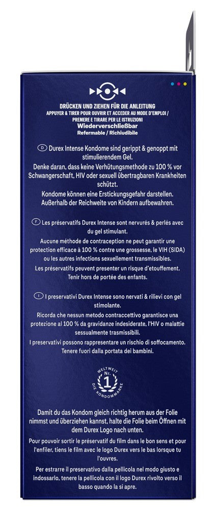 Durex Intense Orgasmic Präservativ, gerippte und genoppt (22 Stk)