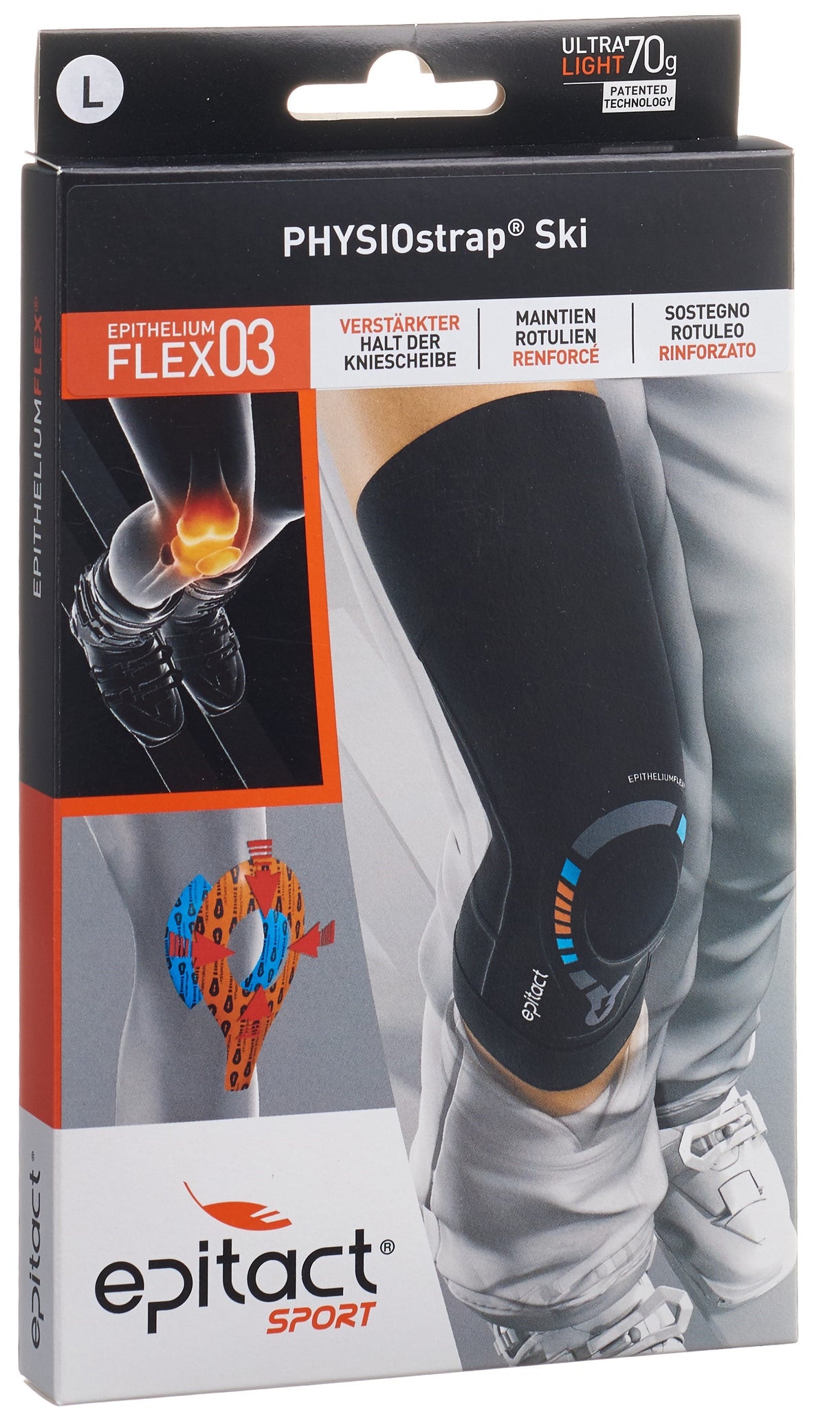 Epitact Sport Physiostrap Kniebandage Ski L (1 Stk)