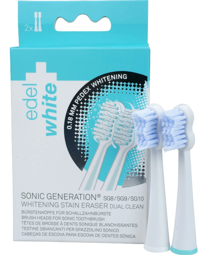 edel+white Sonic Whitening Ersatzbürstenköpfe G8+ (2 Stk)