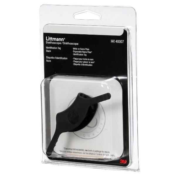 3M Littmann Plaque d'identification pour stéthoscope noire (1 pce)