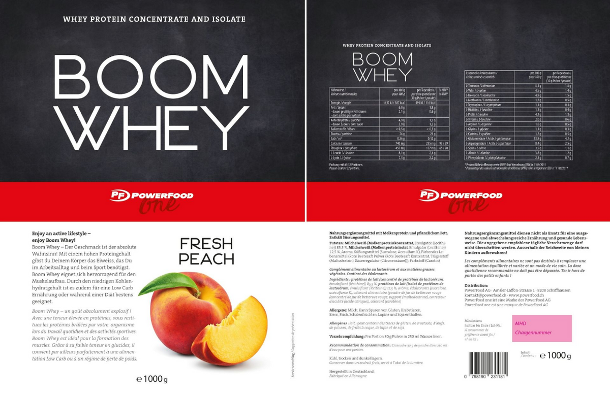 PowerFood One Boom Whey Fresh Peach (1000g)