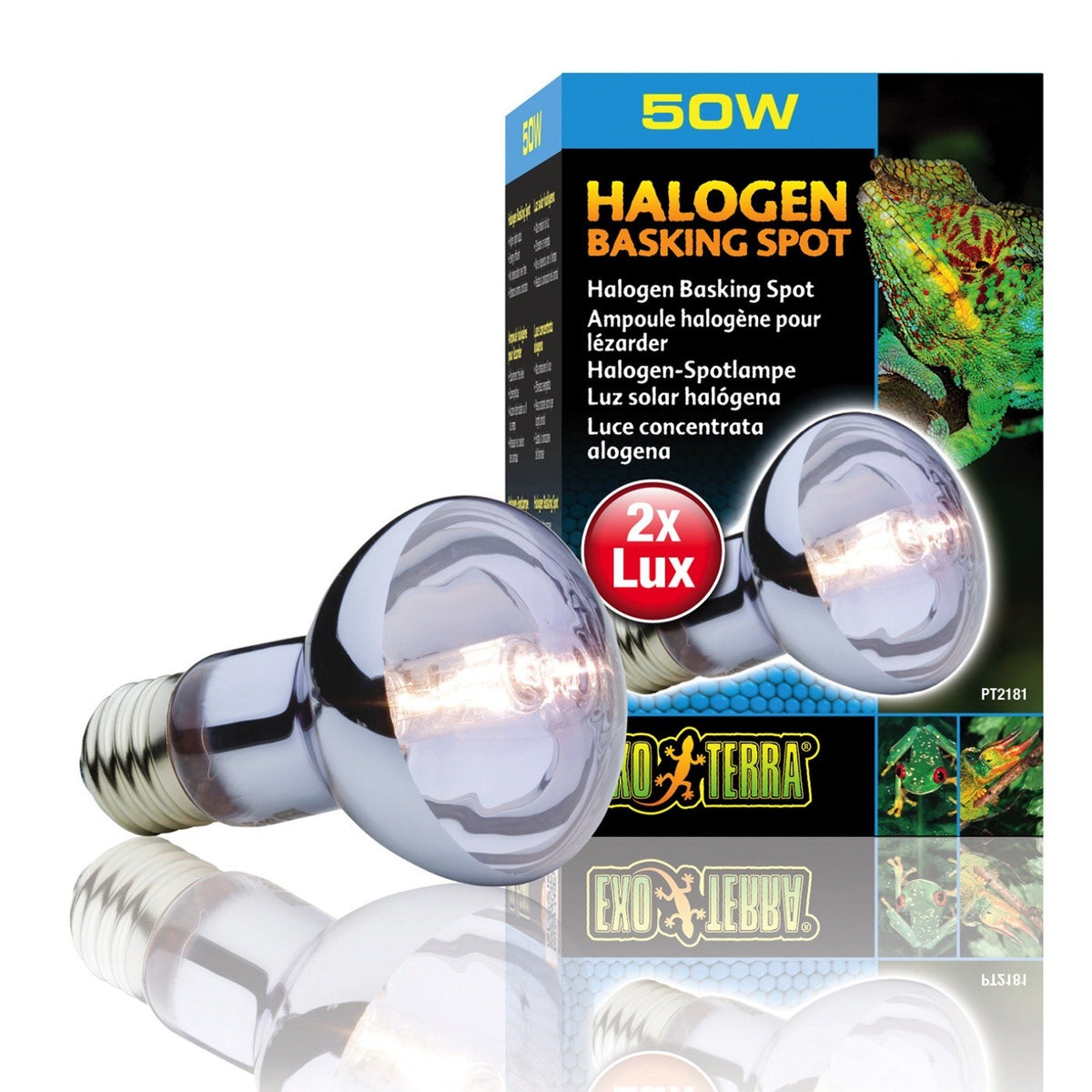 Exo Terra Halogen Basking Spot energieeffiziente Breitspektrum​-​Glühbirne 50W (1 Stk)