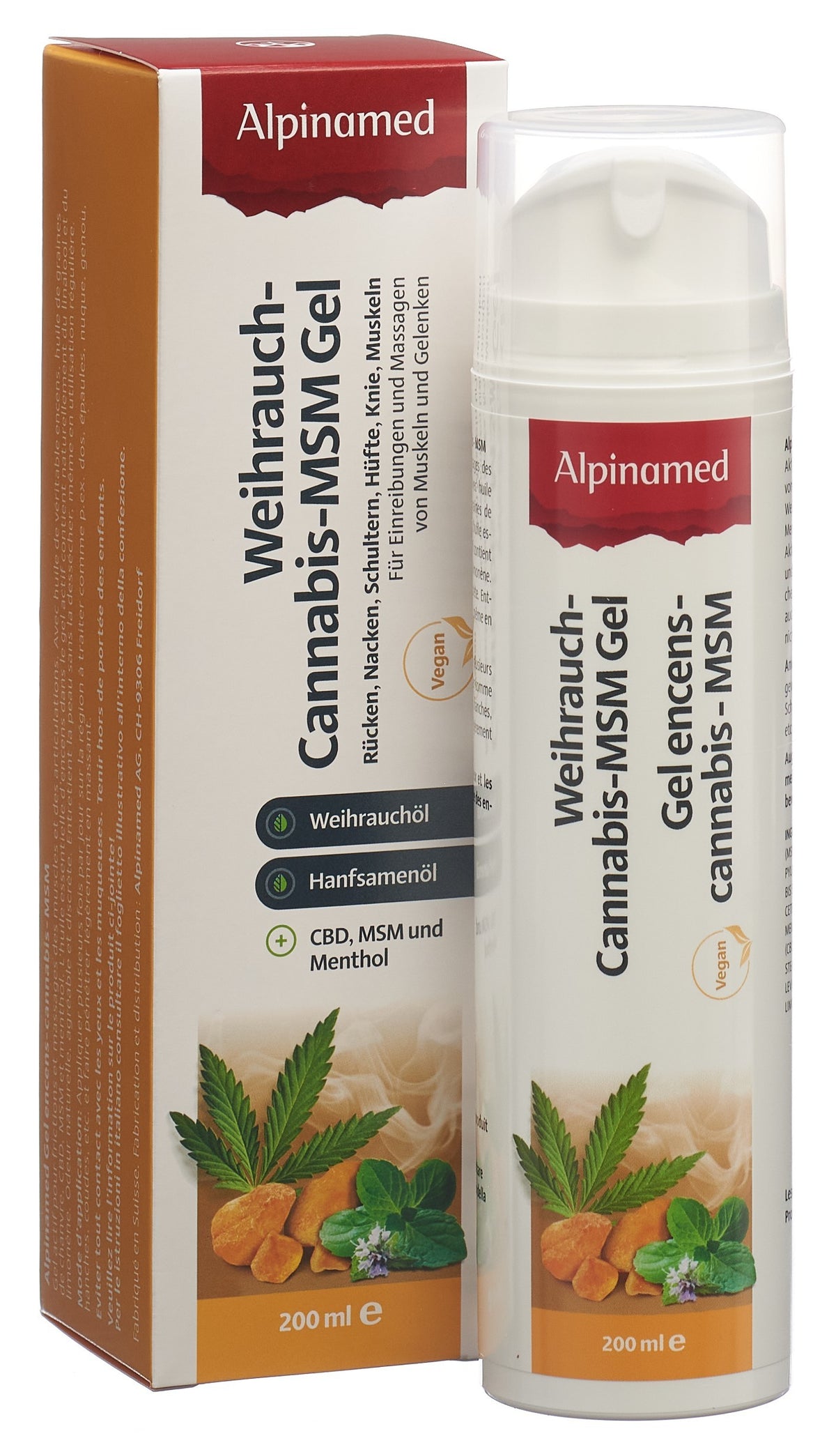 Alpinamed Weihrauch Cannabis MSM Gel Dispenser (200ml)