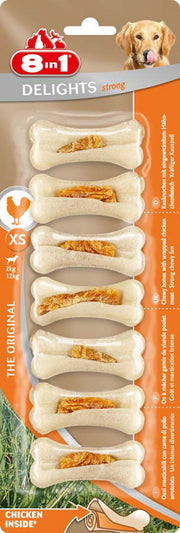 8in1 Delights Strong Kauknochen für Zwischendurch XS (7x140g)