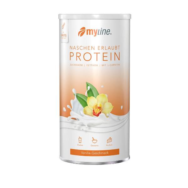 myLine Eiweiss mit L-Carnitin Vanille ohne Aspartam Pulver (400 g)