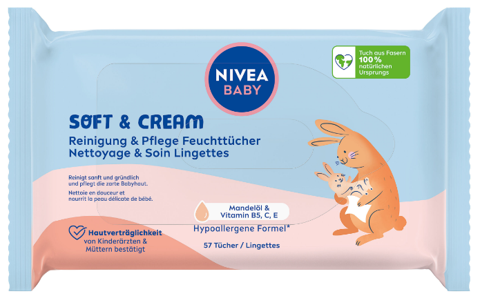 NIVEA BABY Soft & Cream Feuchttücher (57 Stk)
