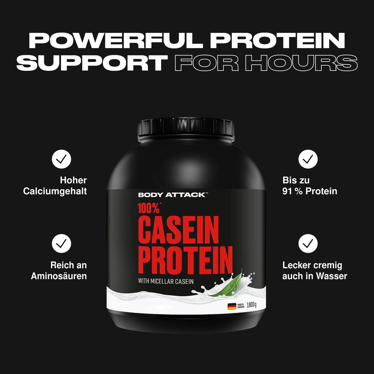 Body Attack 100% Casein Protein Vanilla Cream (1800g)