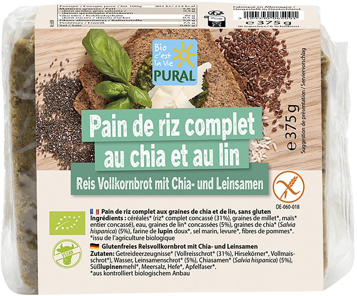PURAL Chia Brot mit Leinsamen glutenfrei (375g)