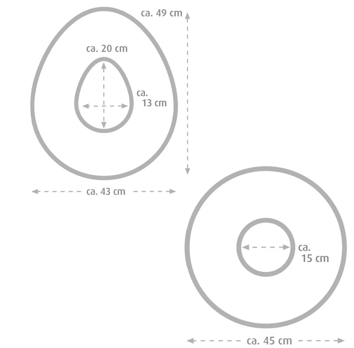 Sissel Sit Ring oval Frottee, 13.5x45cm, weiss (1 Stk)