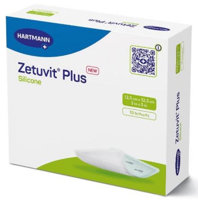 ZETUVIT Plus Silicone 12.5x12.5cm (10 Stk)
