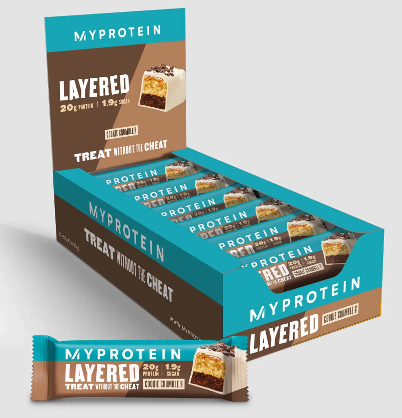 MyProtein Retail Layered Bar Cookie Crumble (12x60g)