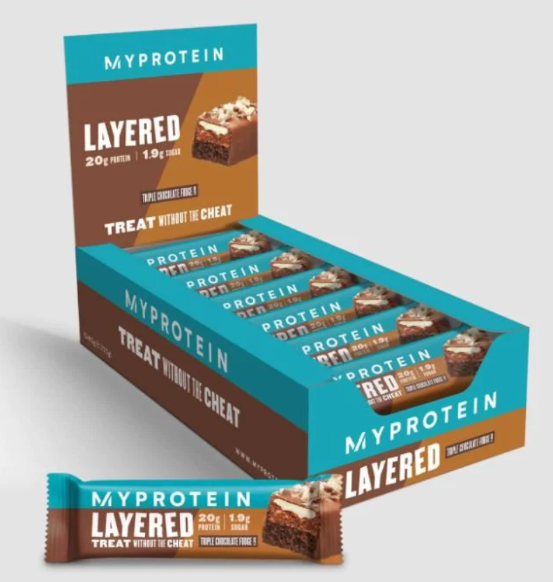 MyProtein Layered Bar Triple Chocolate Fudge (12x60g)