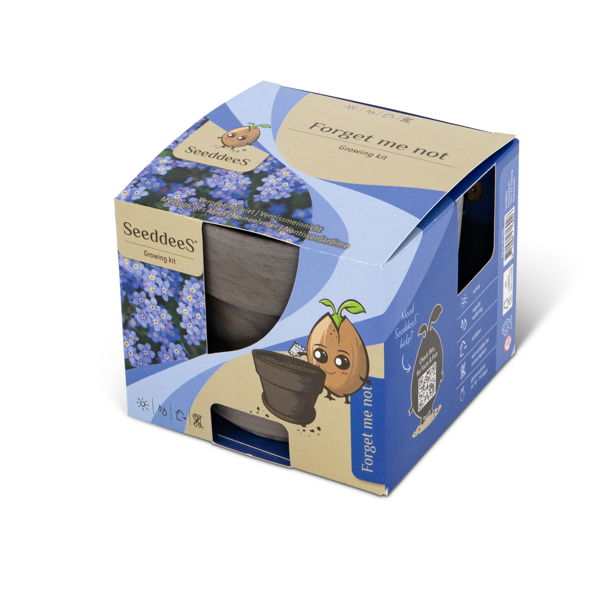 Wyss Garten Basalttopf-Set, Vergissmeinnicht (3-teilig)