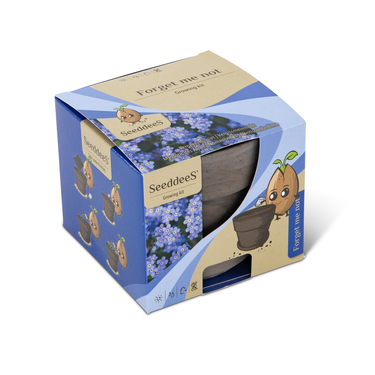 Wyss Garten Basalttopf-Set, Vergissmeinnicht (3-teilig)