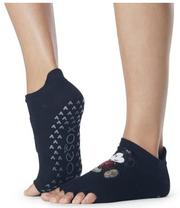Toesox Offene Zehensocken Half Toe Low Rise Disney, Classic Mickey, Grösse S, Schwarz (1 Stk)
