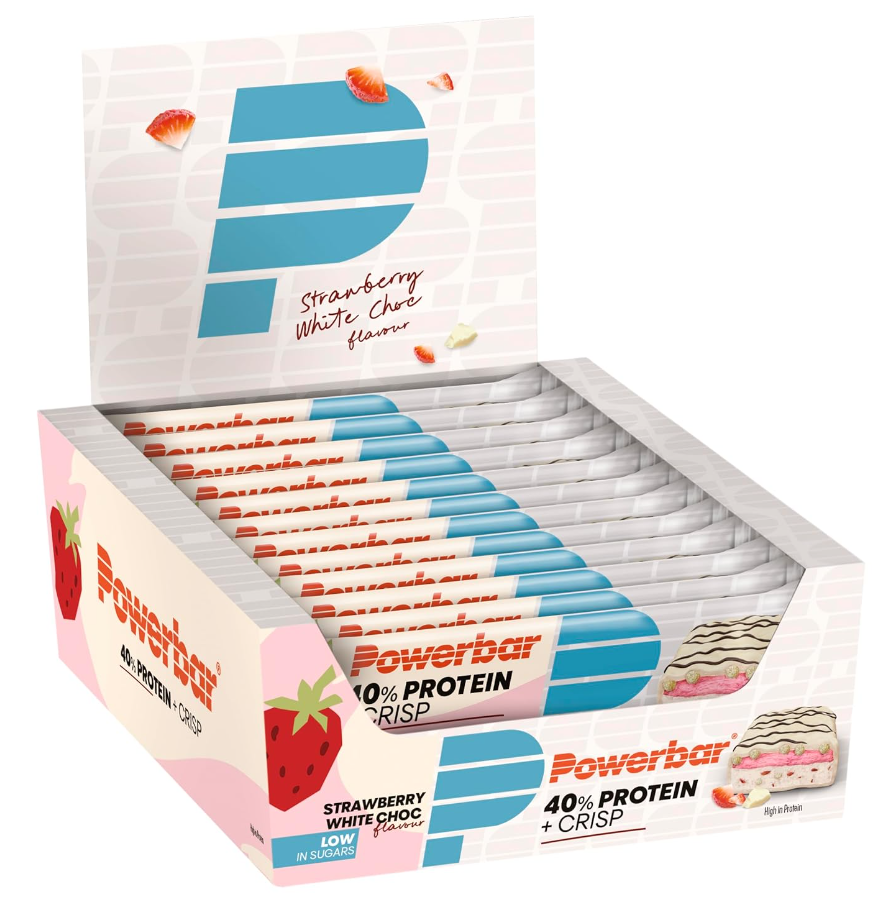 Powerbar 40% Protein + Crisp Bar Strawberry White Choc (12x40g)